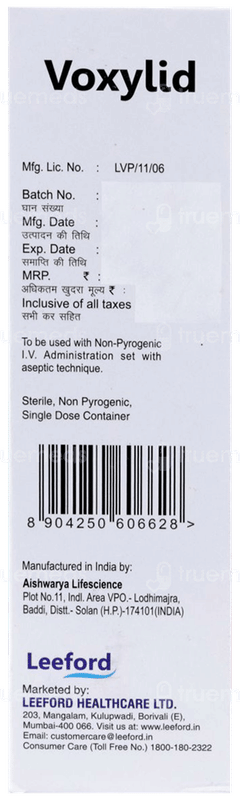 Voxylid 600 Mg Infusion 300 Ml Voxylid 600 Mg Infusion 300 Ml